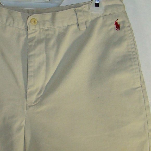 Ralph Lauren Sport Khaki Flat Front Shorts Size 10 - Picture 2 of 5
